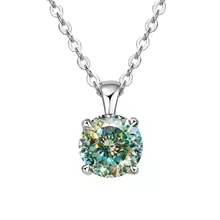 Classic Yellow Gold Cubic Zirconia Pendant 18K Silver Plated - Silver 100Cut Green
