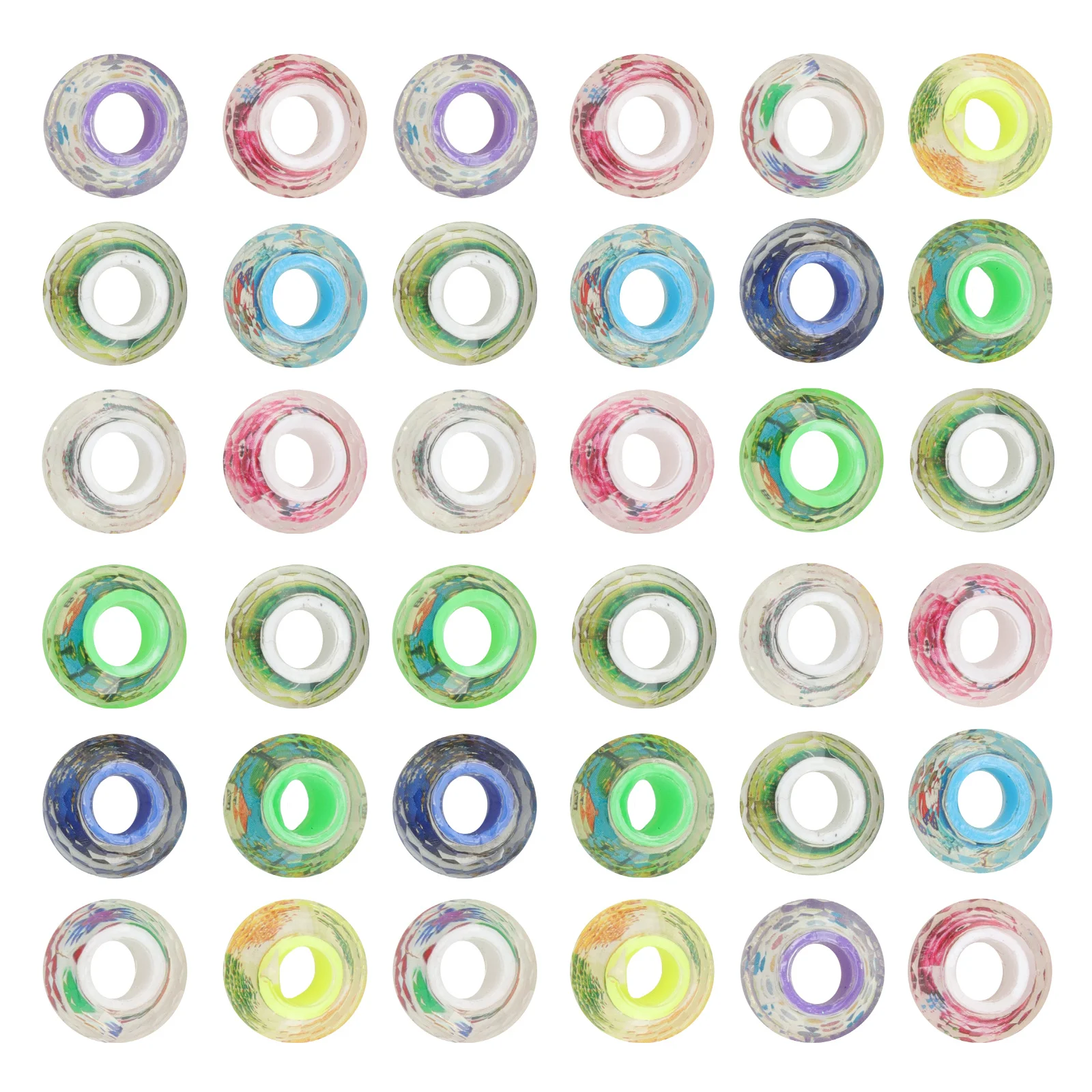 100Pcs Glass Bracelet Accessories Christmas Large Hole Spacer Beads DIY Handmade Bracelet Beaded Charms Loose Beads