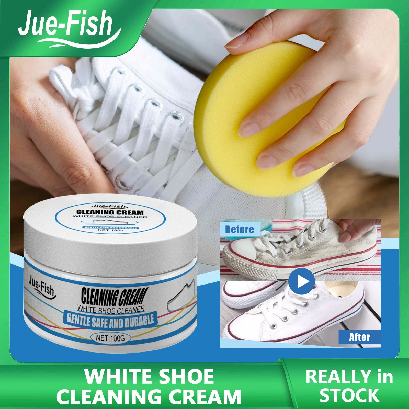 Biały krem do czyszczenia butów z gąbką do wycierania butów wybielanie rozjaśniające sportowe buty płócienne usuń plamy bez brudu-środek do mycia