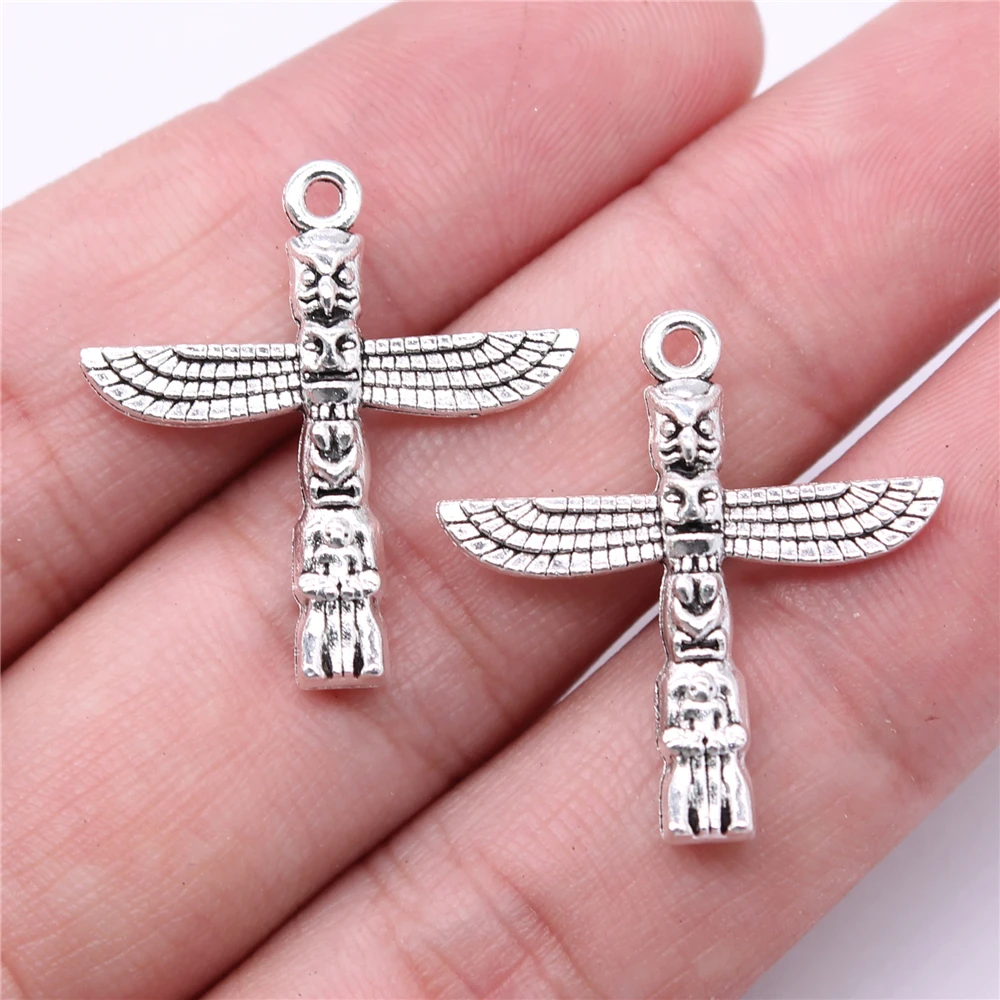 

Wholesale 100pcs/bag Charms Wholesale 27x25mm Mayan Totem Stone Column Charms Wholesale DIY Jewelry Findings Alloy Charms