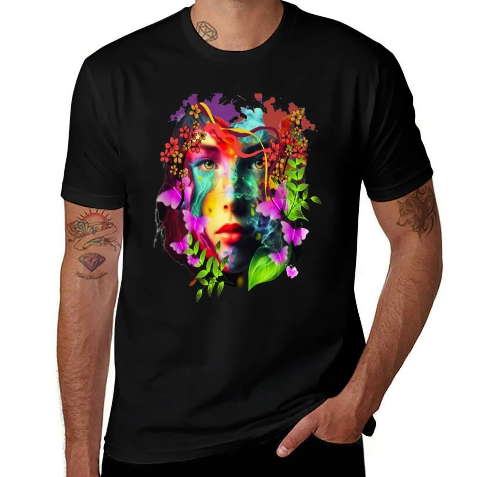 

Botanical Face Abstraction, Bohemian design, Abstraction, bold colorful abstract playful design inspired by nature T-Shirt