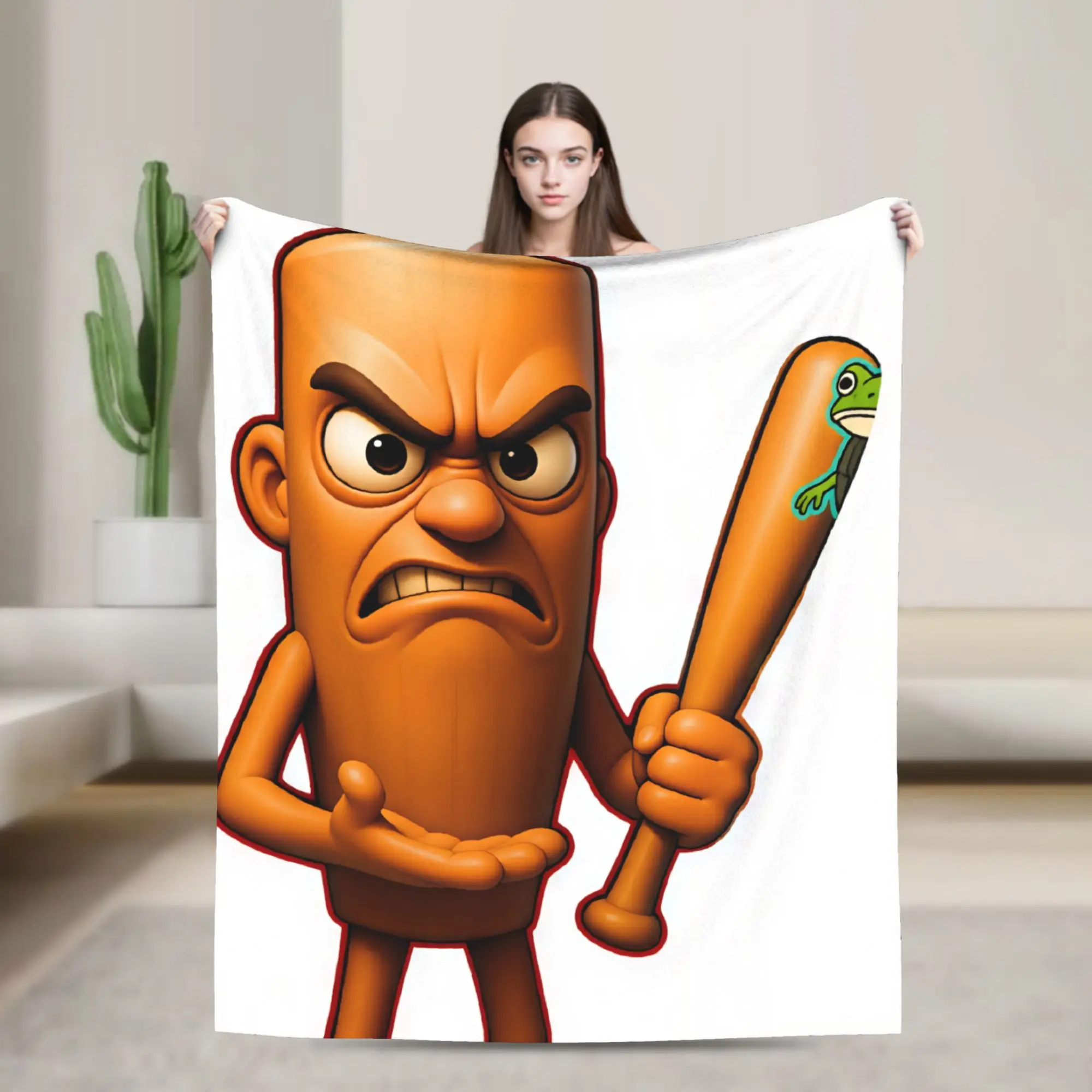 Angry Tung Blanket Quality Warm Soft  Throw Blanket Spring Picnic Living Room Pattern Bedspread