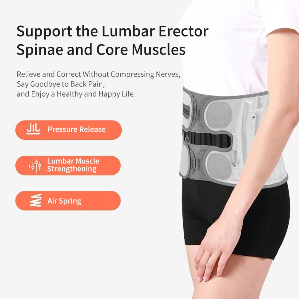 Waist Support Belt Lumbar Traction Device Back Decompression Brace Heating Airbag Inflatable Lumbar Brace Therapy Pain Relief