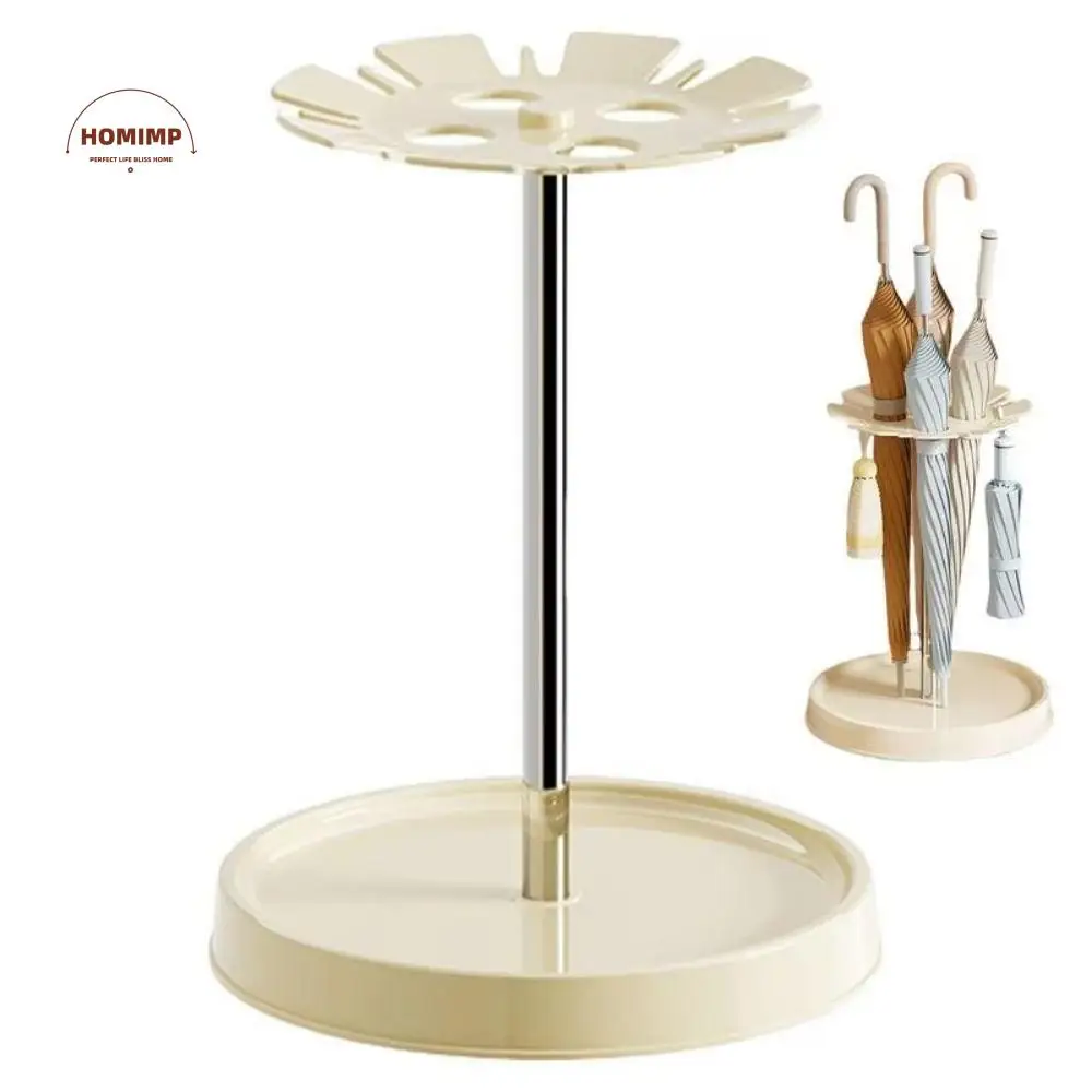 

Rustproof Steel Umbrella Storage Rack Moisture-Proof Tray Multi-Hole Umbrellas Holder Vent Space Saving Umbrella Draining Stand