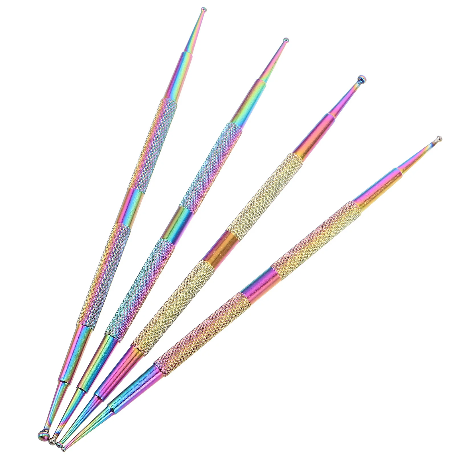 4 stuks strass puntjespen dual-end nail art tool kit unieke ontwerpen meerdere hoofden manicure puntjes accessoires doe-het-zelf ambachten