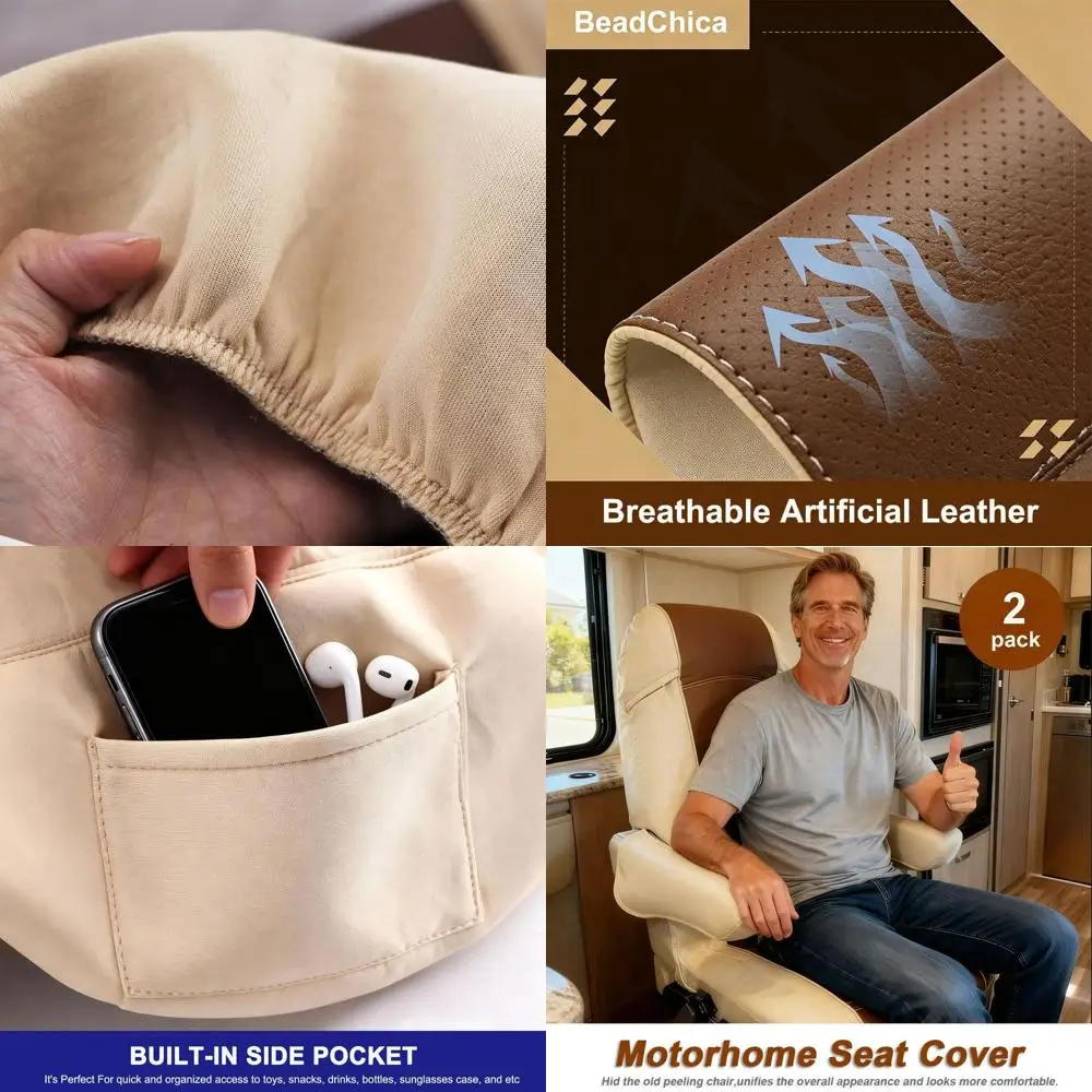 

2-пакет чехлов на сиденья для автофургонов, чехлы на сиденья для дома на колесах для сиденья автофургона класса с чехлами на подлокотники