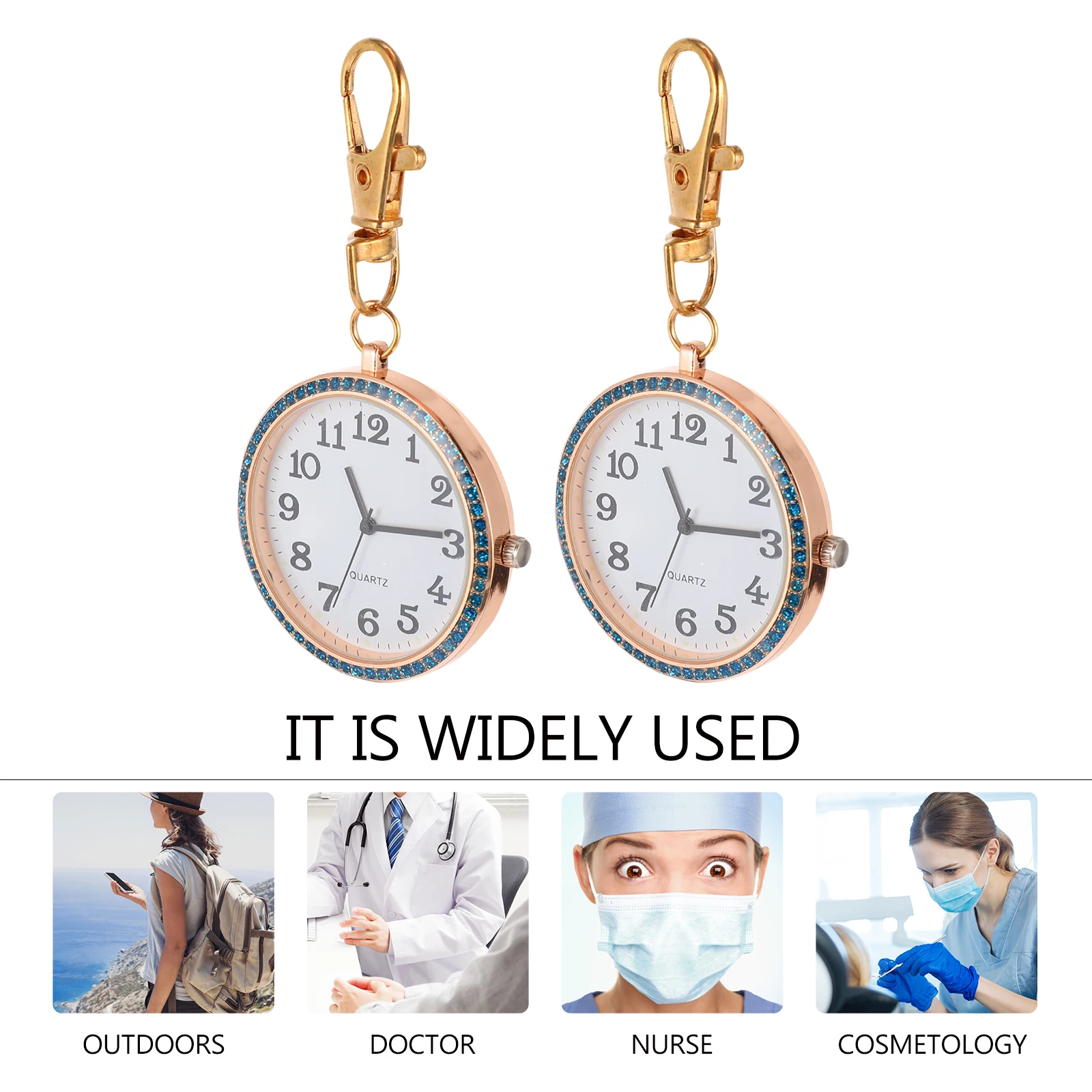 

2pcs Zinc Alloy Key Ring s Nurse Rhinestones Clip On Portable Keychain Gift For Birthday Wedding Anniversary Halloween