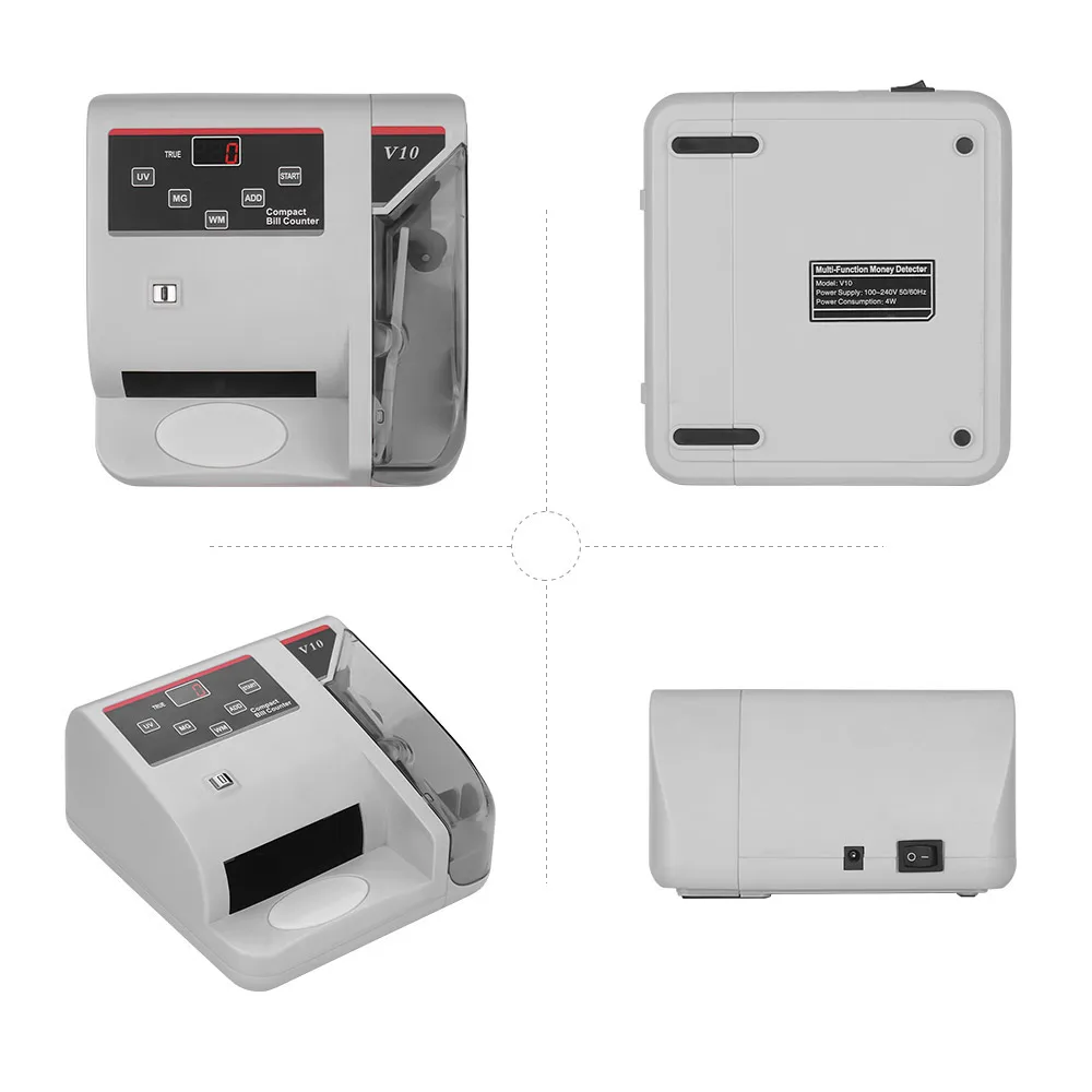 Portable Mini Money Counter Worldwide Currency Cash Banknote Bill Counting Machine Detector with UV/MG/WM Counterfeit Detection