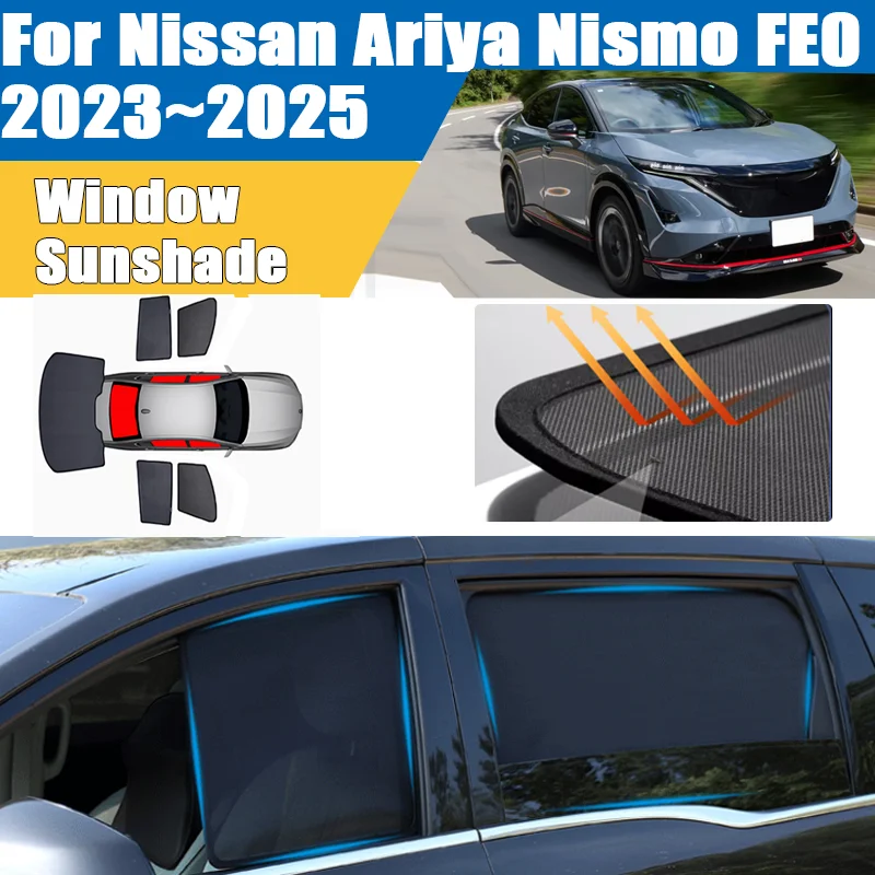 

For Nissan Ariya Nismo FE0 2023 2024 2025 Window Visor Heat Insulation Mesh Sunshade UV Protection Sun Shade Curtain Accessories
