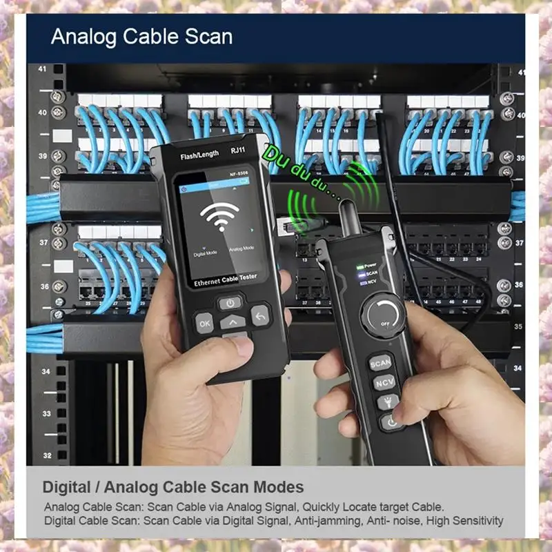 -FTGT NF-8506 Network Cable Tester Supports Test/IP Scan/Network Port Speed Multifunction Cable Tracker Finding Tool