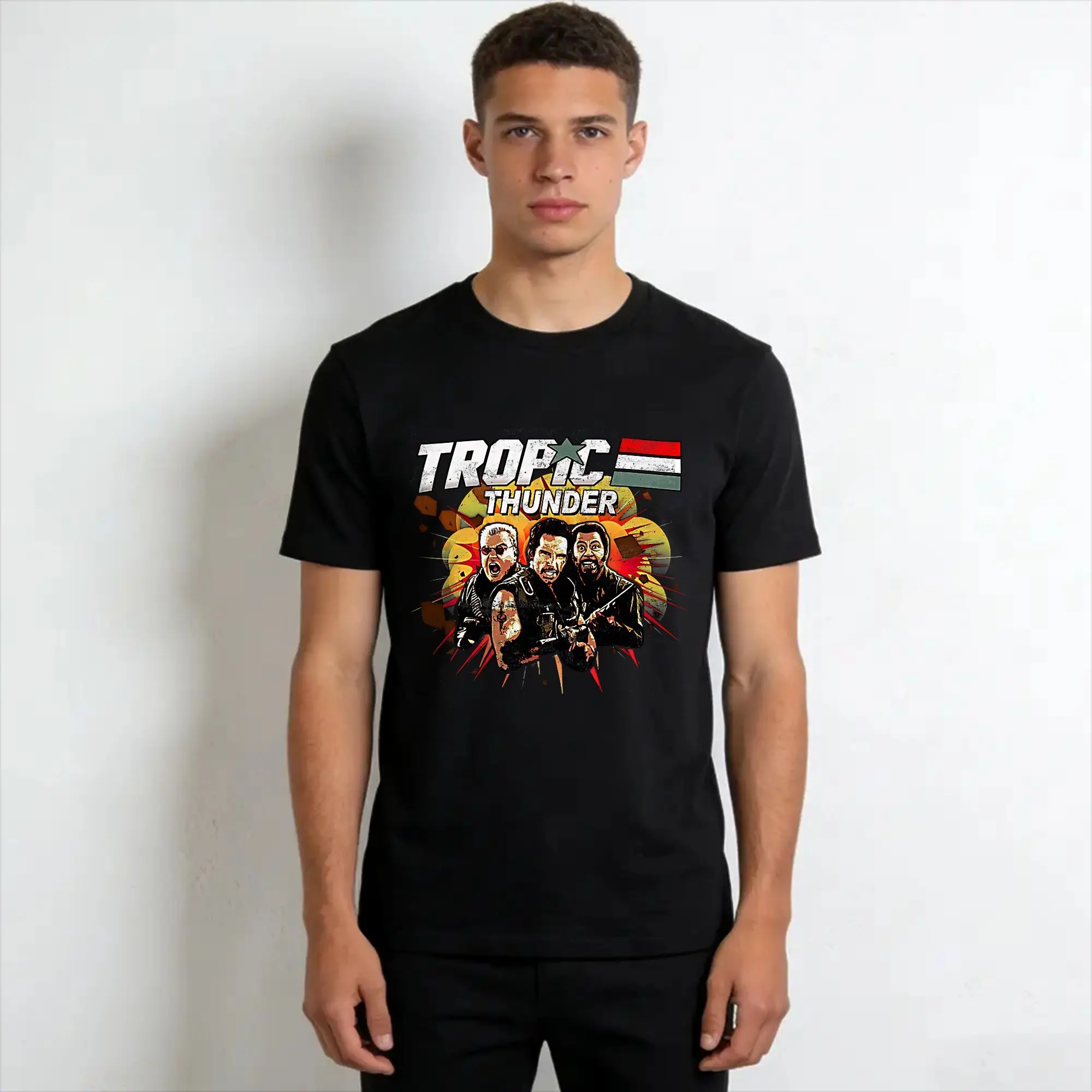 New Arrival Tropic Thunder Movie T Shirt for Men Women  Pure Cotton T-shirts Short Sleeve Clothing