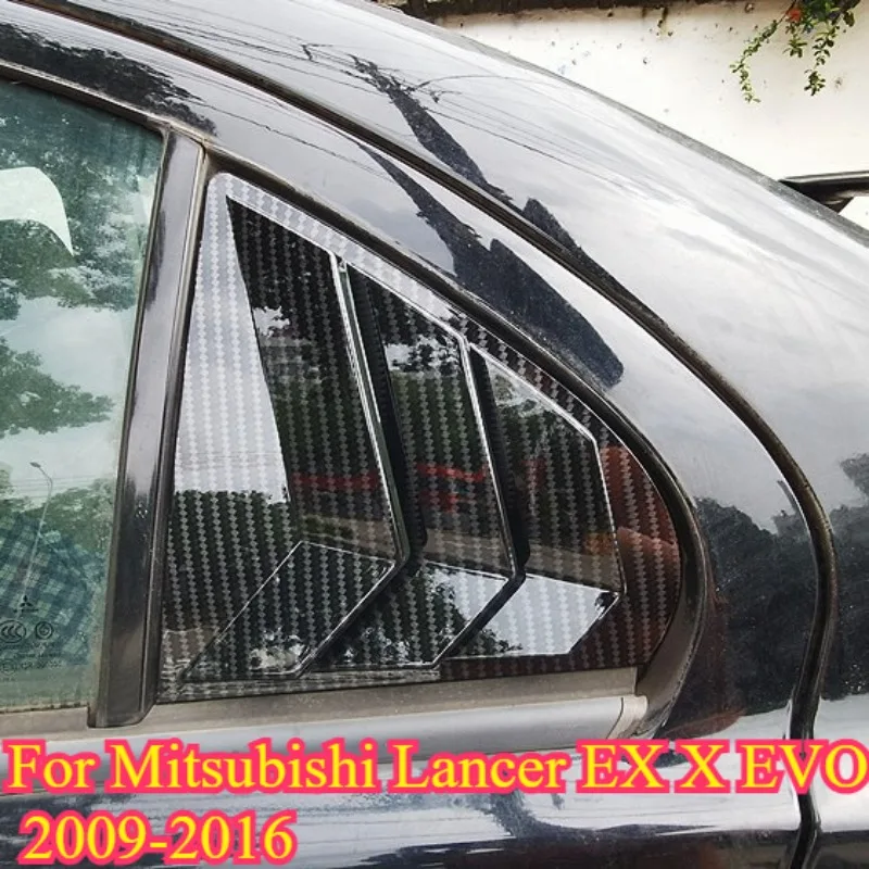 

For Mitsubishi Lancer EX X EVO 2009-2016 Rear Window Side Vent Shutter Louver Cover Trim Car Accessories Auto Parts Carbon Fiber