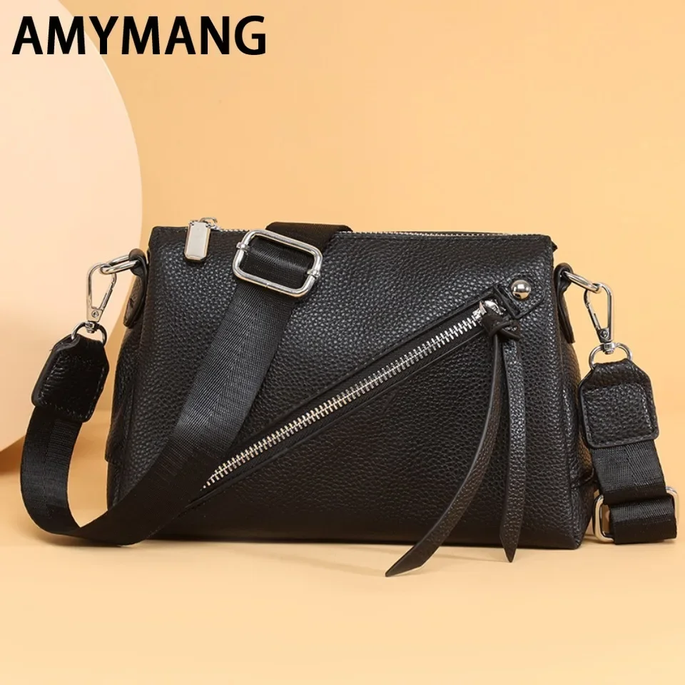 

High Quality 3 Layers Cowhide Women Shoulder Crossbody Bags Female Handbags Purses Luxury Genuine Leather 100% Ladies Sac A Main