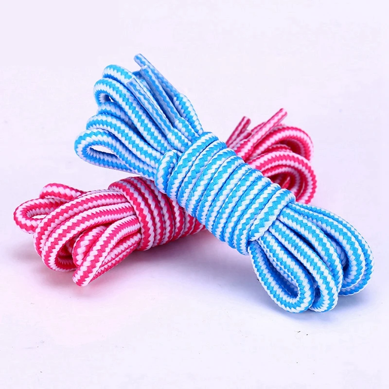 1 Pair Martin Boots Shoe Laces Round Stripe Shoelaces Anti-slip And Wear-resistant Mountain Climbing Sports Shoelace Cotton