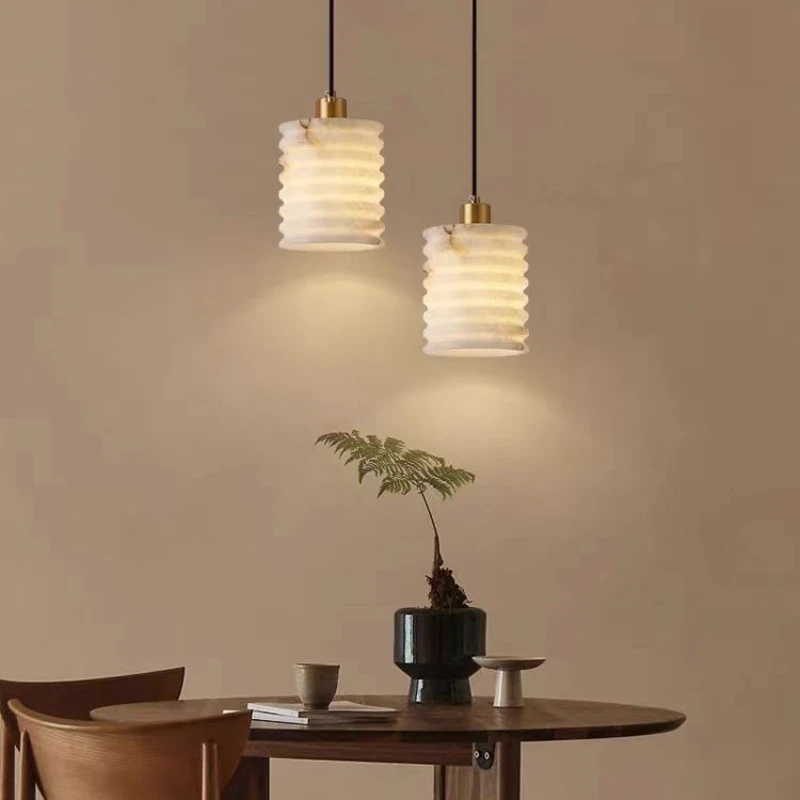 Nordic Style Marble Pendant Lights Bedroom headboard LED Lamps for Living Room Decoration villa hotel Study Lighting Fixtures