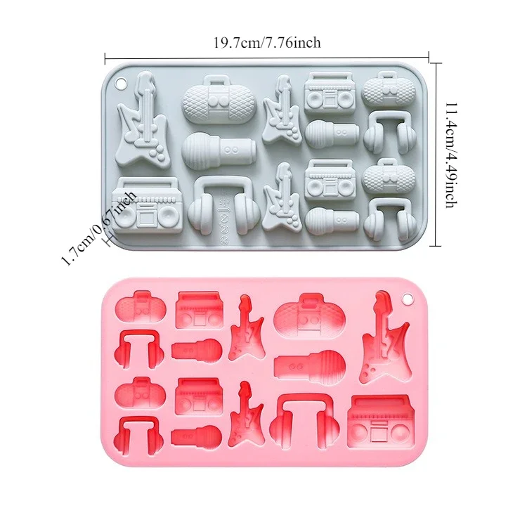 15-hole 3d Music Theme Silicone Mold Handmade Fondant Candy Chocolate Mould Birthday Cake Decorating Tools Epoxy Resin Mold