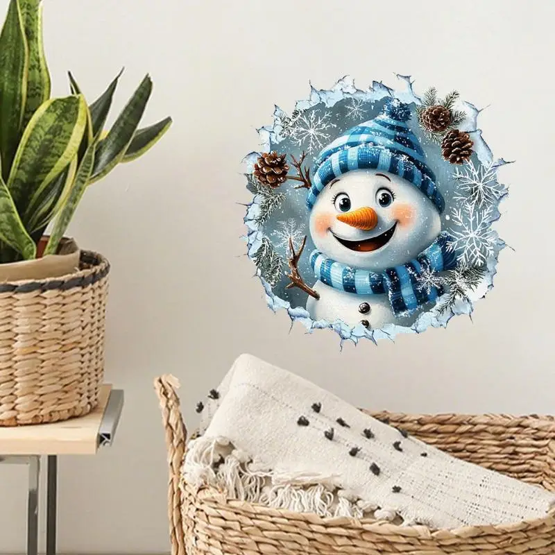 ملصق حائط جديد ثلاثي الأبعاد لرجل الثلج ذاتي اللصق لتزيين غرفة المعيشة وغرفة النوم والممر #5