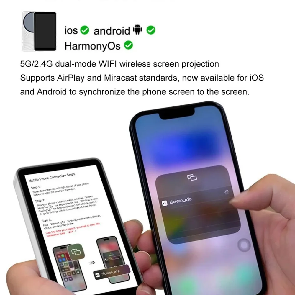 4-HD-дисплей, магнитный телефон, монитор для селфи, зеркальный сенсорный экран, монитор для видеоблогов, прямая трансляция, магнитное крепление