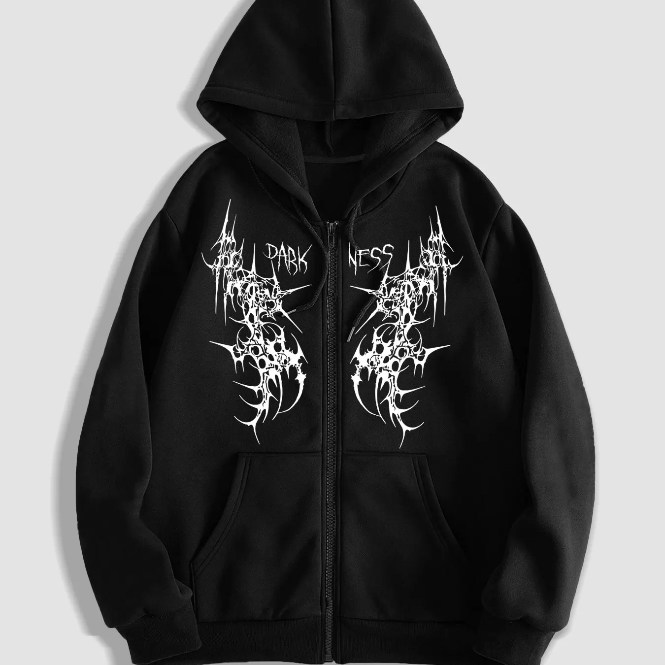 Men's Gothic Dark Pattern Zipper Hoodie Autumn/Winter New Heavy