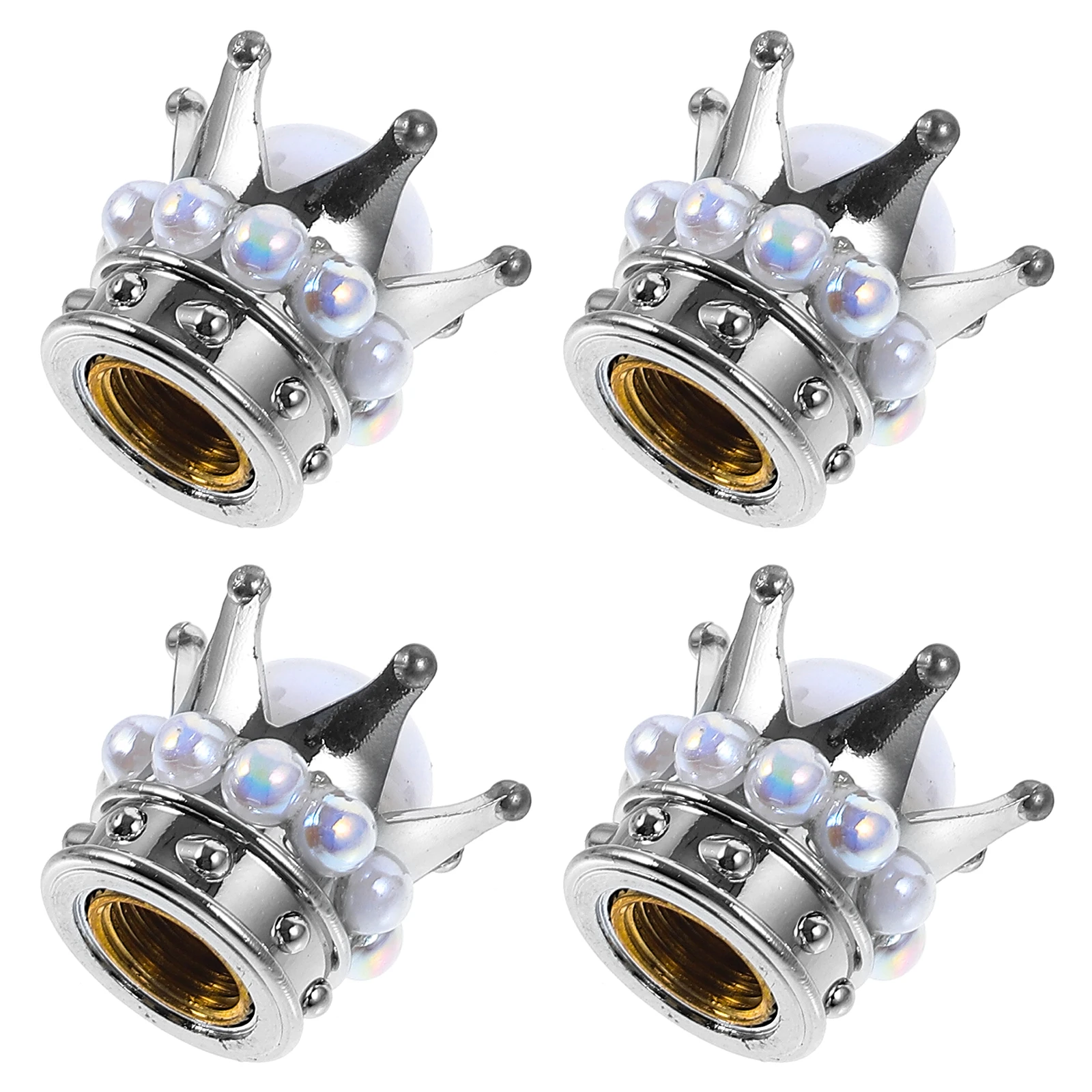 

4 Pcs Car Valve Cap Tire Air Caps Automotive White Wheel Stem for Cars