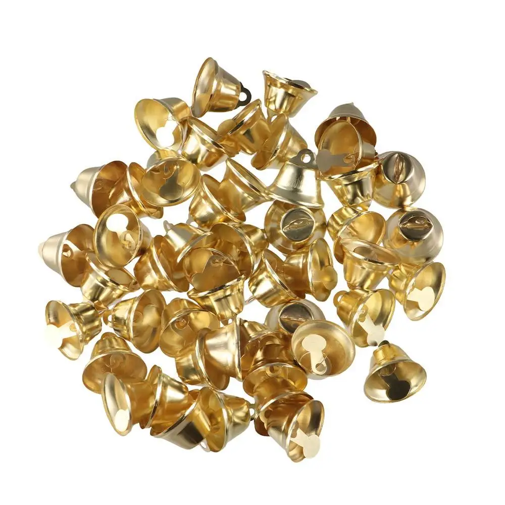 

50pcs Gingle Bell Jewelry Materials Gold Small Bell Wind Chime DIY Crafts Jingle Bell Multi Size Pendants Small Horn Christmas