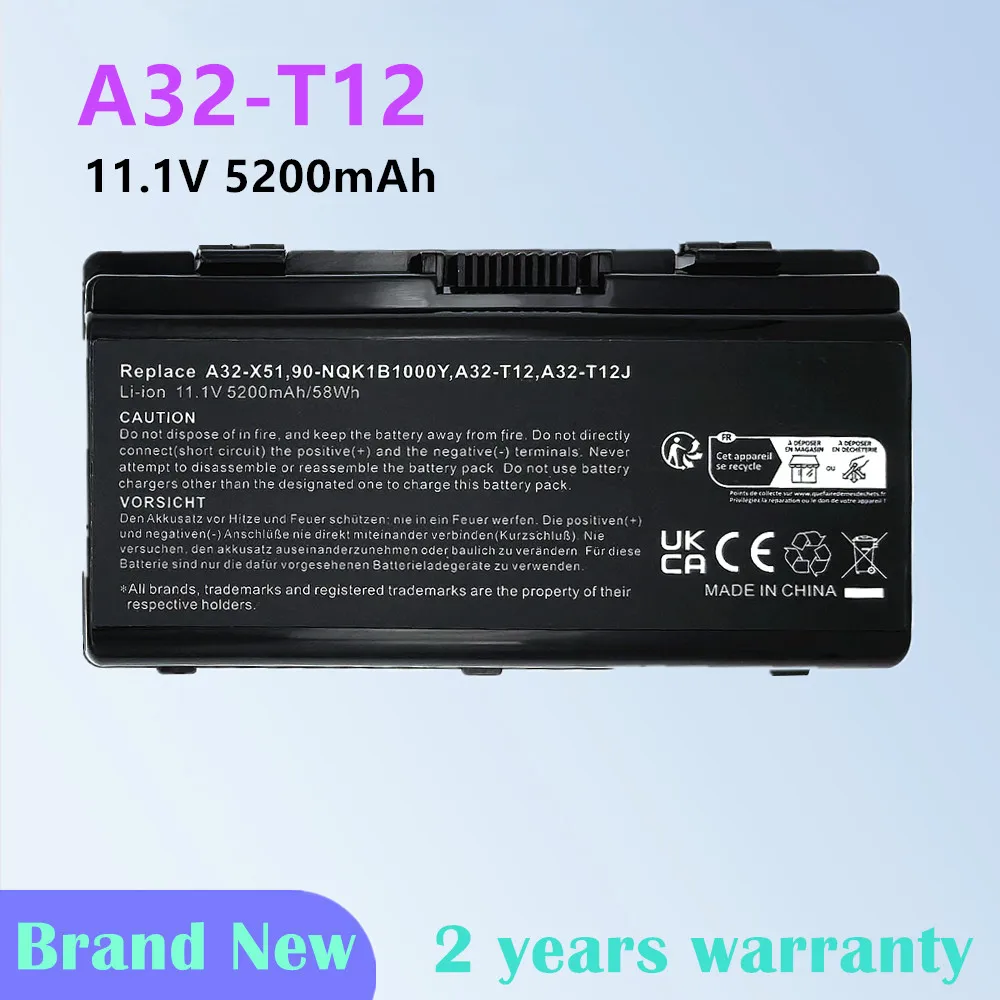 

New Laptop Battery For Asus X51H X51L X51R X51RL T12b T12C T12Er T12Jg T12Mg A32-X51 A32-T12 A32-T12J A32-X51