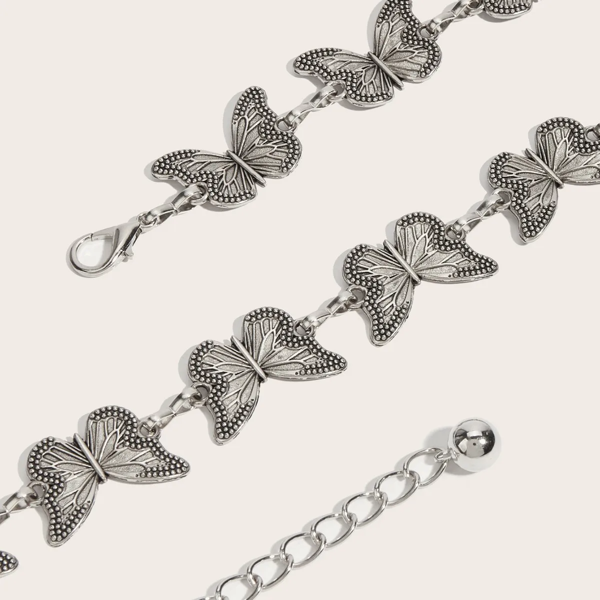 Chain Belt Women's Y2K Vintage Gold Silver Engraved Metal Butterfly Chain Belt - Adjustable Thin Chain Skirt,Pants Dress Belt
