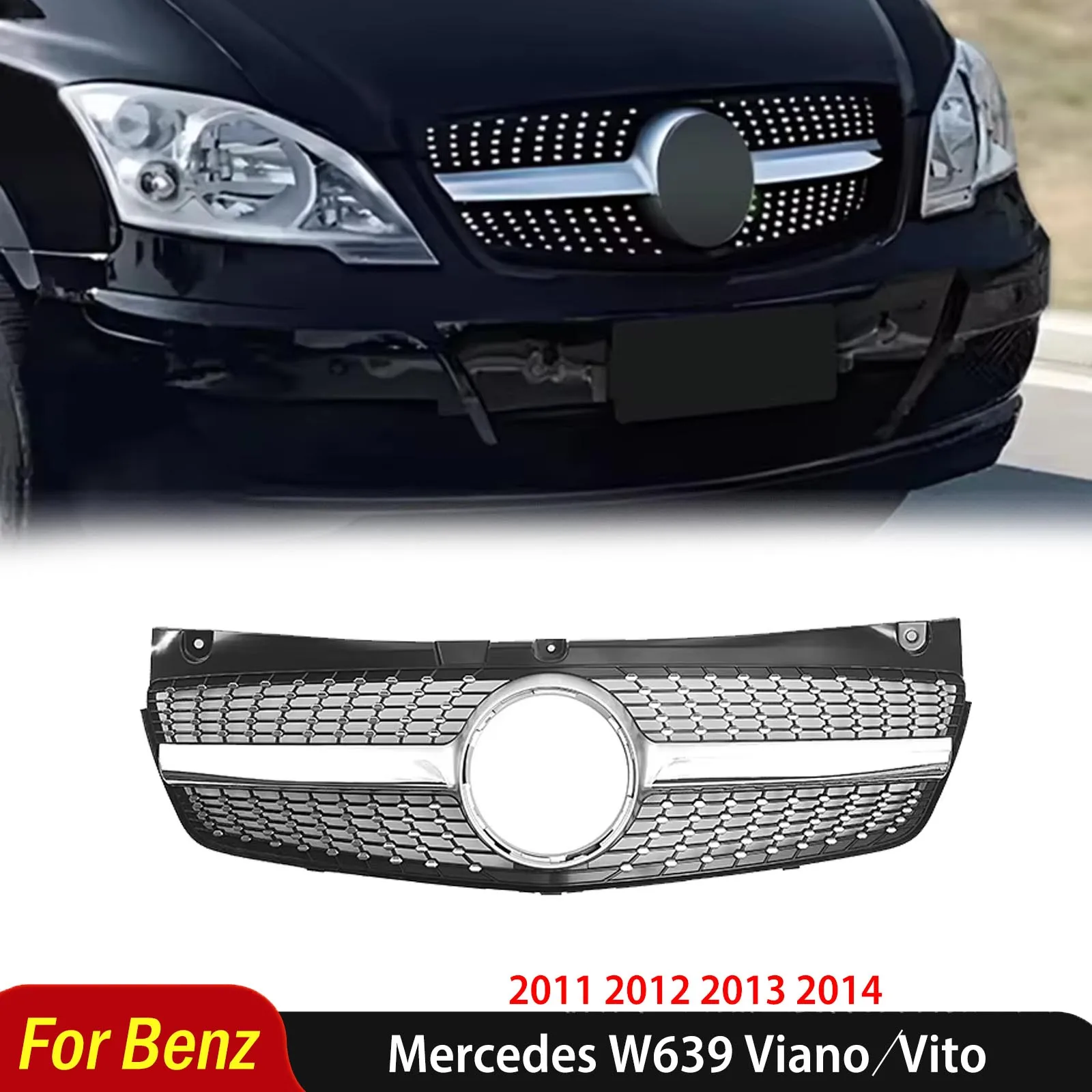 Pour mercedes-benz W639 Viano/Vito 2011 2012 2013 2014 calandre de pare-chocs avant facelift ABS