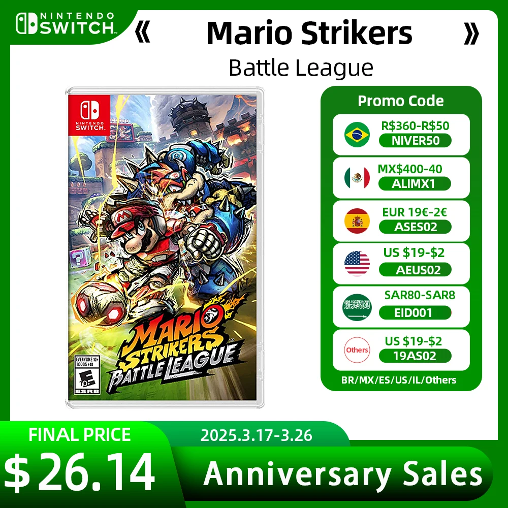 Mario Strikers Battle League Nintendo Switch Game Deals 100% Official Physical Game Card for Switch OLED Lite Game Console