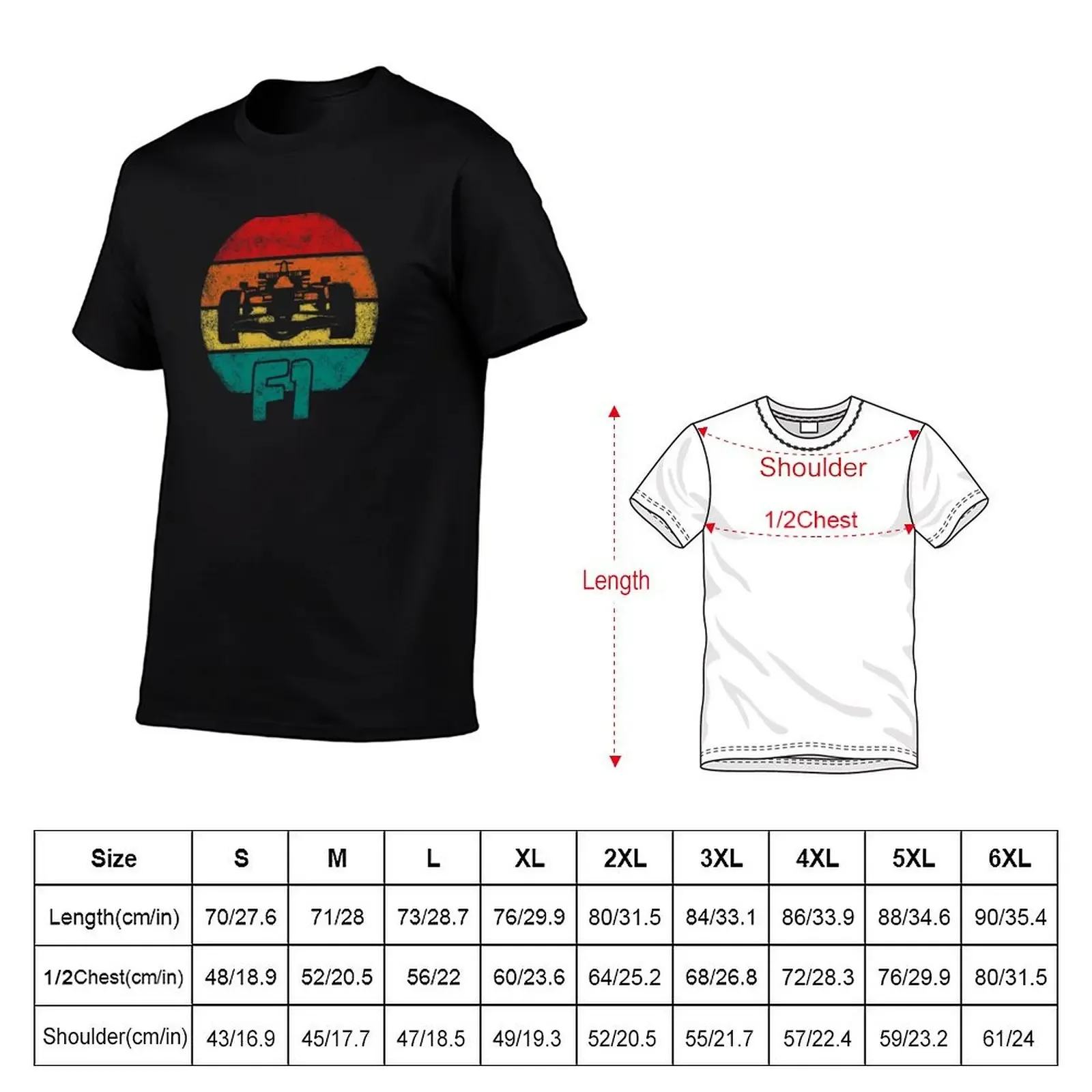 F1 Shape, vintage color sunset, f1 mask Fitted T-Shirt baggy shirts affliction shirts mens clothes