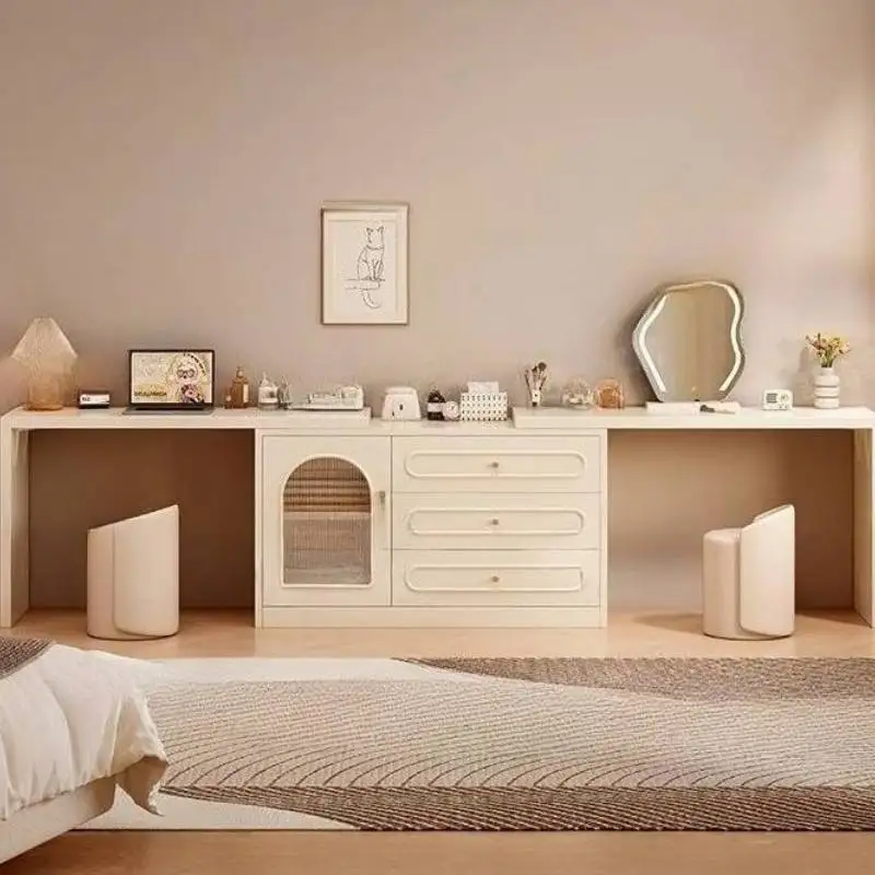 

Europe Storage Makeup Vanity Desk Simple Glossy Mirror Vintage Makeup Vanity Desk Cheap Corner Kaptafel Furnitures For Bedroom