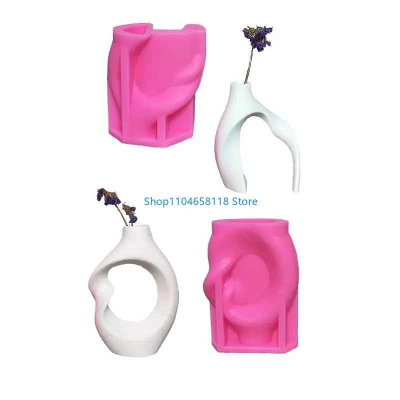 2 Pack Vase Silicone Molds Craft Tool Abstract Planter Moulds Easy Demolding Craft Mold Creative Crafting Accessories