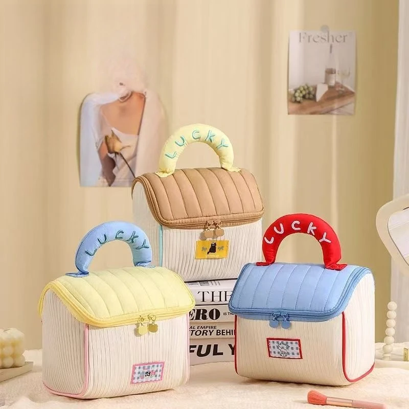 

New Cute House Design Makeup Bag, Multi-Function Thickened Travel Toiletry Organizer, Large Capacity Cosmetic Case