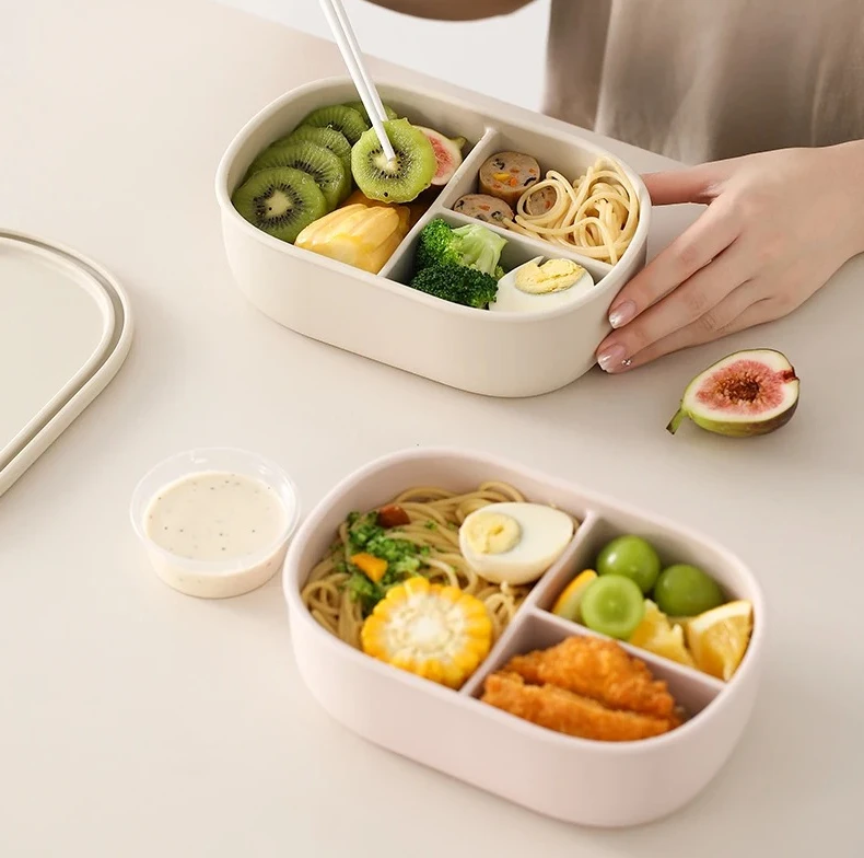 

Силиконовый ланч-бокс с 3 сетками, 900 мл, с крышкой, микроволновая печь, ланч-бокс для фруктов, ланч-бокс для пикника на открытом воздухе