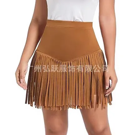 Women Fringe Western Cowboy Skirt Country Music Concert Outfit Cowgirl Dance Party Evening Dress