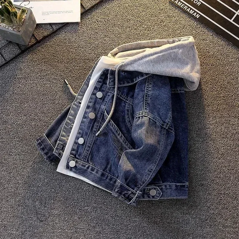

Spring and Autumn Children's Denim Hooded Coat 2023 New Fashion Kids Jacket For Boys Top Baby Boys Autumn Jeans Jacket