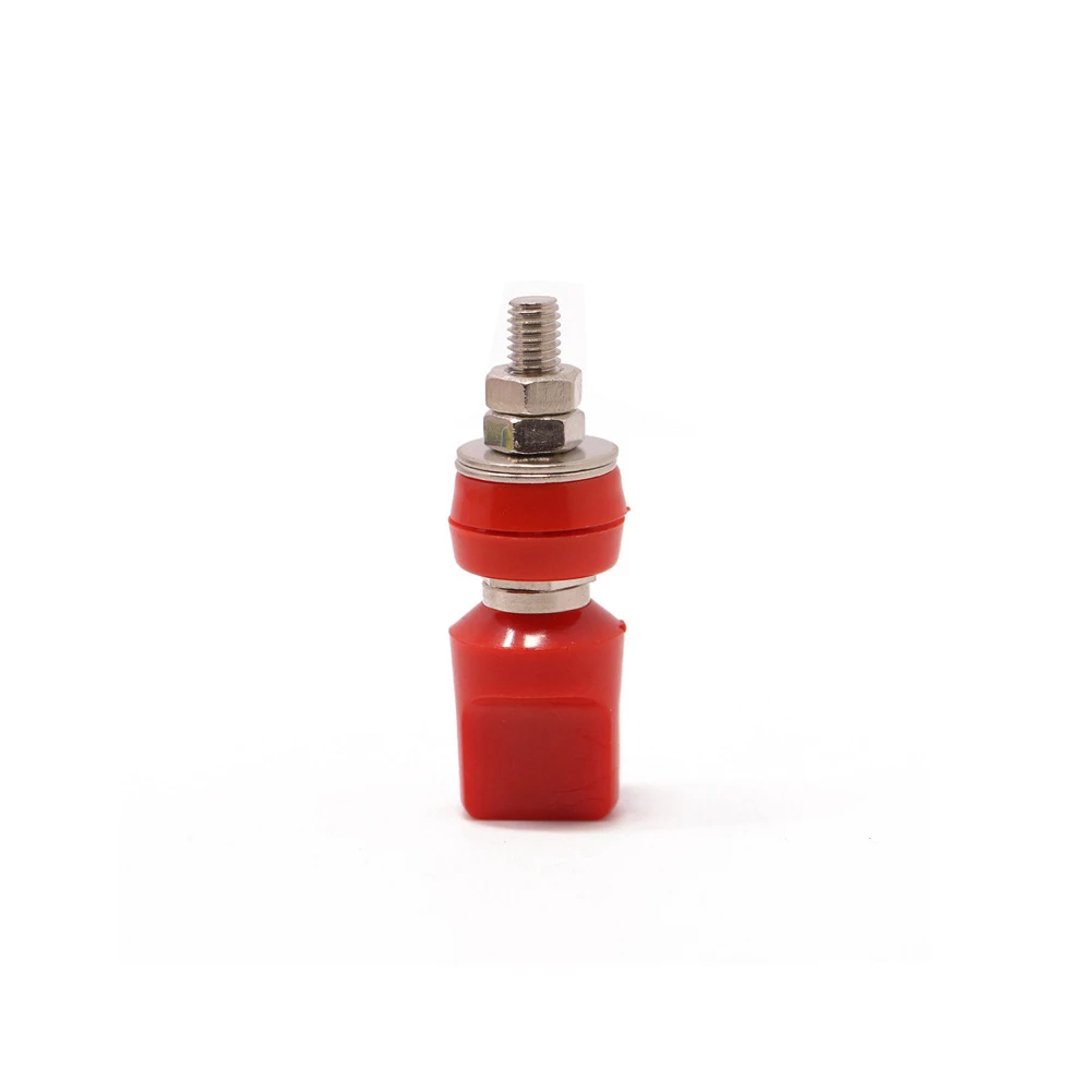 2Pcs Terminals Binding Post 8mm Pure Copper Flat Cap Terminal 4mm Banana Socket Amplifier Terminal Binding Post Red Black