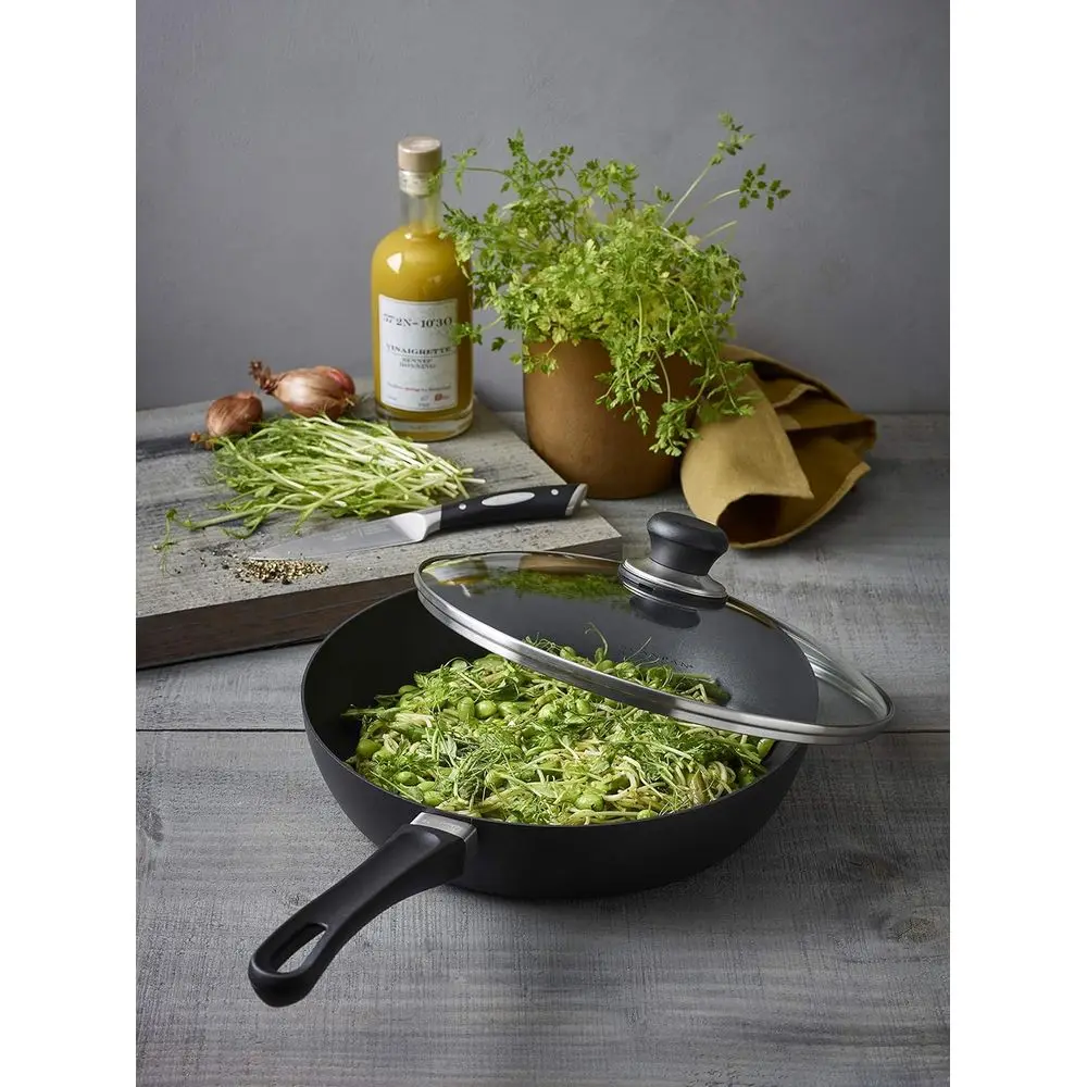 11-Inch 3.25 Qt. Nonstick Sauté Pan with Lid - Gas & Electric Stove and Metal Utensil Compatible, Oven Safe to 500°F, Dishwasher