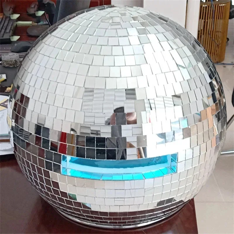 30/40cm Mirrored Glass Reflective Helmet Disco Mask Prop Performers DJs Night Show Stage Cosplay Club Party Silver Mosaic Gift view 3