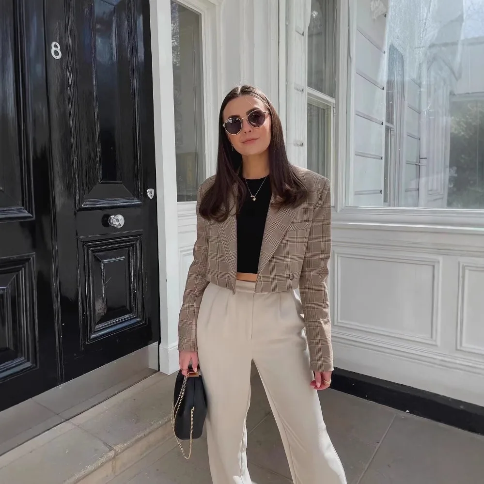 

Women's Versatile Mid-Length Jacket Casual Elegant Spring Autumn Top European American Style Clothing Fashion