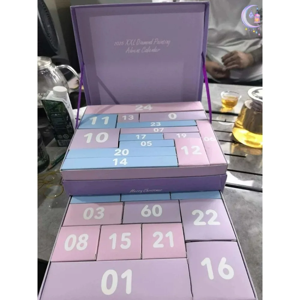 

XXl Large Canvas Diamond Painting Advent Calendar 24 Sets With Round Rhinestone 2025 Christmas Gift DIY For Kids Home Decor