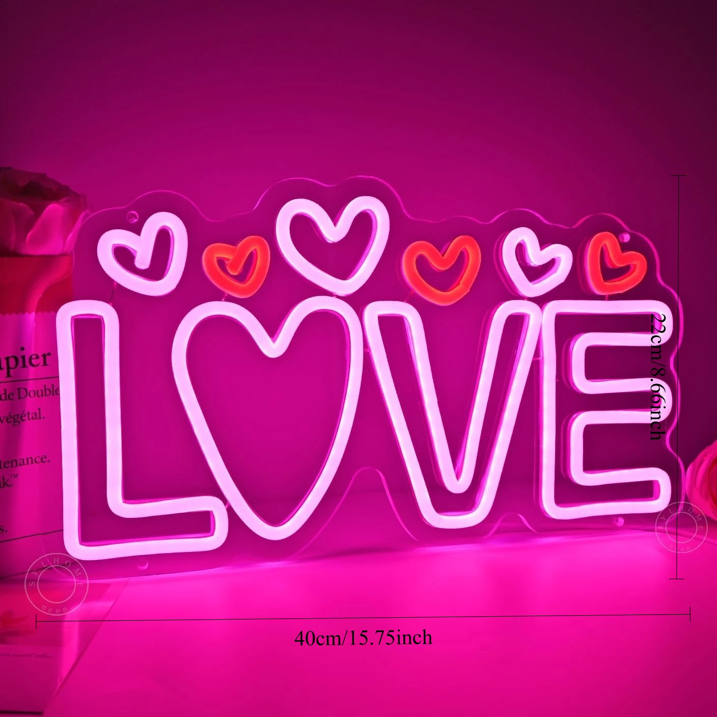 Love Led Neon Light Sign Wedding Backgroud Decor LED Neon Light USB Powered Dimmable for Proposal Valentine's Day Bedroom Decor