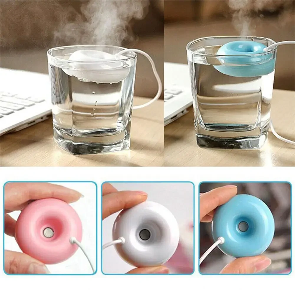 Mini Donut Negative Ion Humidifier USB Round Household Air Purifier for Home Office Desktop Donut Steam Diffuser Mini Sprayer