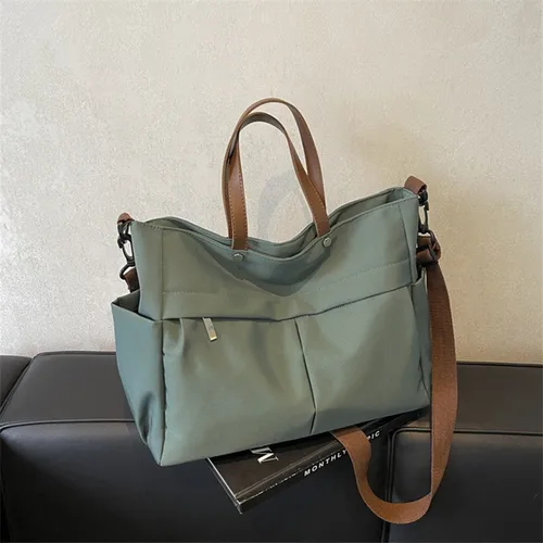 Imagen 2 del producto Hermosa bolsa de mano de nailon para mujer, elegante bolso de hombro tipo bandolera, perfecta para salidas, viajes, negocios, compras físicas