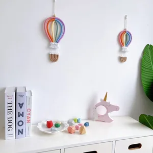 Heißluftballon hängende Wand, farbenfrohes Spielzeug für Boho -Dekoration, Partyquellen, Babyparty, Kinderzimmer, Schlafsaal, Makramé 8 Hauptverkäufe Hot Air Wand Ball - №5