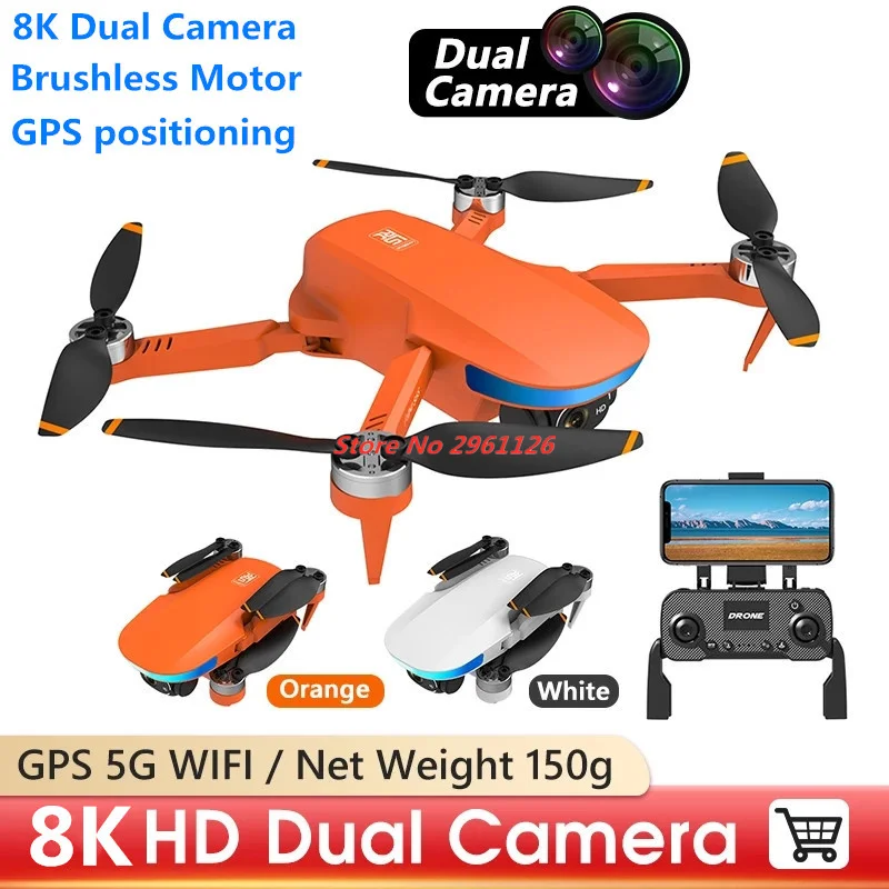 

Professinal GPS Drone 8K Dual HD EIS Camera Optical Flow GPS Position Brushless Motor Folding Quadcopter RC Helicopter Toy Gift