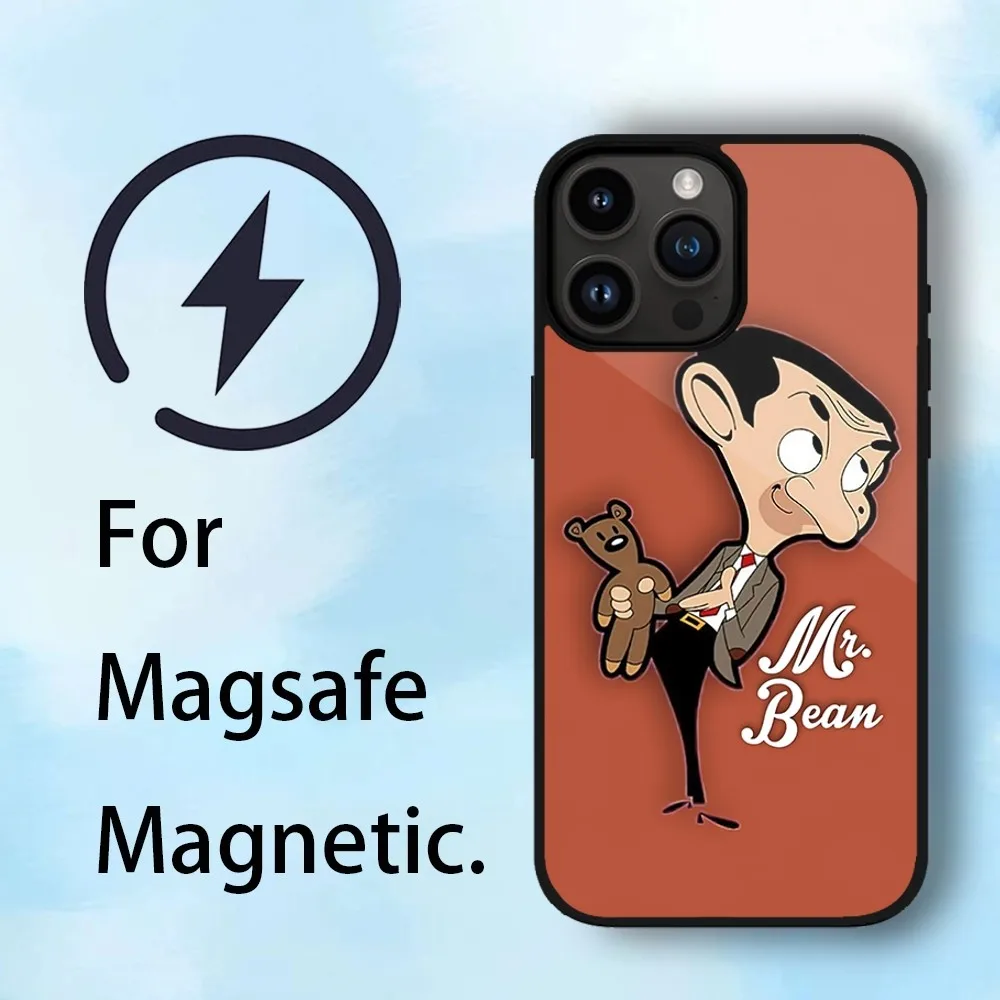 FUNNY M-Mr. Bean Phone Case For iPhone 11 12 13 14 15 Max Plus Phone Magnetic for Macsafe Cases Cover