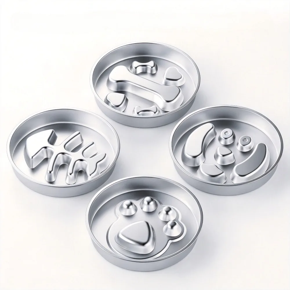 Comederos Lentos de Acero Inoxidable para Perros, Antiasfixia, Protección de Columna Vertebral, Uso de Doble Cara, Antideslizantes, para Gatos, Suministros para Mascotas