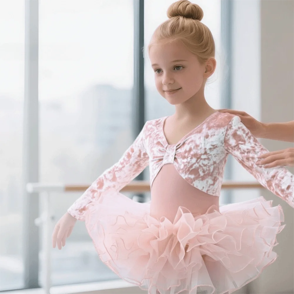 

Pancake Tutu Kids Ballet Dress Princes Dress Long Sleeve Ballet Tutu Skirt Fluffy Soft Dance Costumes Ballet Performance