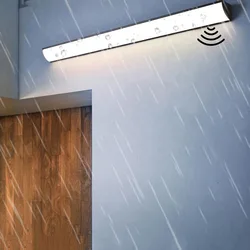 Motion Sensor Outdoor Wall Light IP65 Waterproof Porch Light Garden Wall Lamp AC85-265V 30cm 60cm 90cm Long strip Wall Light